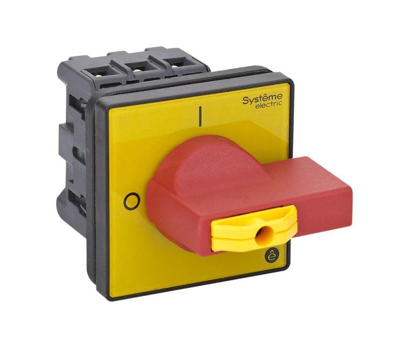 Выключатель-разъединитель 3п 32А IP20 с красн. рукоят. на дверцу 4 винта 1 замок SE MSD32360R