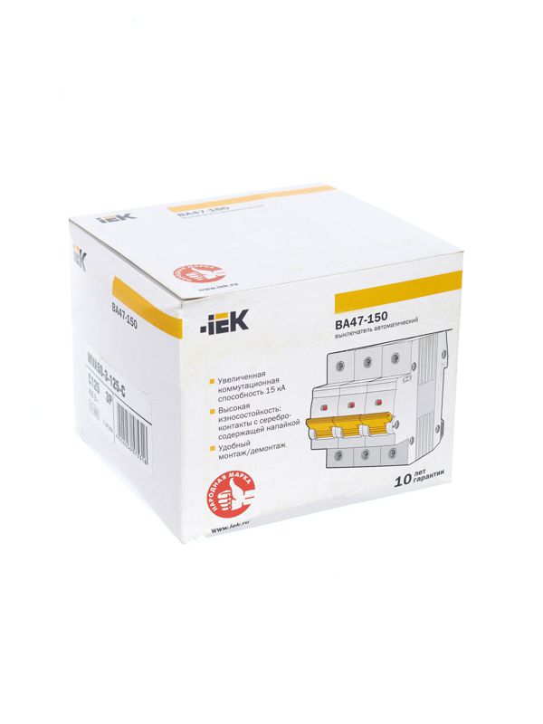 Выключатель автоматический модульный 3п C 125А 15кА ВА47-150 KARAT IEK MVA50-3-125-C