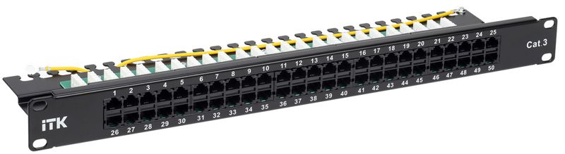 Патч-панель 1U телефонная кат.3 50 портов RJ45 Dual ITK PP50-1UC03U-D05