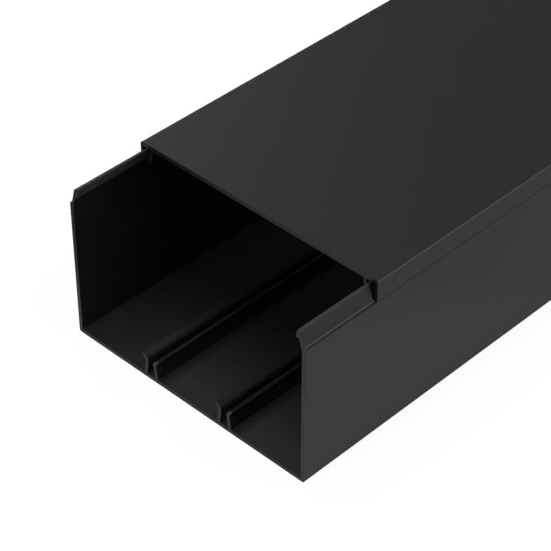 Кабель-канал 100х60 L2000 с двойн. замком черн. Промрукав PR03.0222