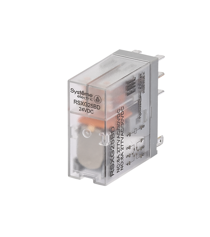 Реле 8А 2перекл. 24В DC SE RSXG25BD