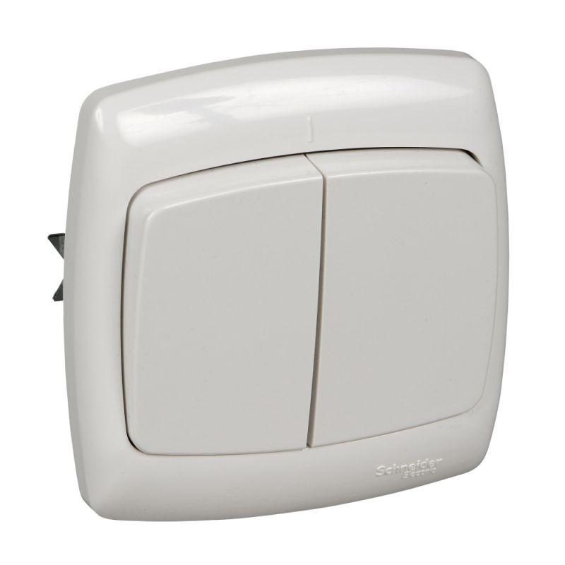 Выключатель 2-кл. СП Рондо 6А IP20 бел. SchE S56-052-BI