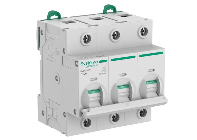 Выключатель автоматический 3п C 100А 10кА Systeme9 400В 27мм SE S9H32391