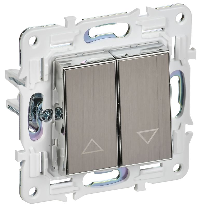 Выключатель жалюзи SKANDY 10А SK-V12N никель IEK SK-V15-0-10-K50