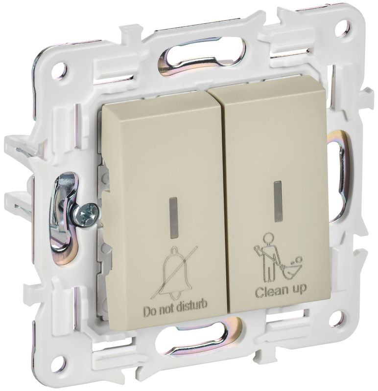 Выключатель 2-кл. SKANDY 10А SK-V16B для отелей с индикацией беж. IEK SK-V20-2-10-K10