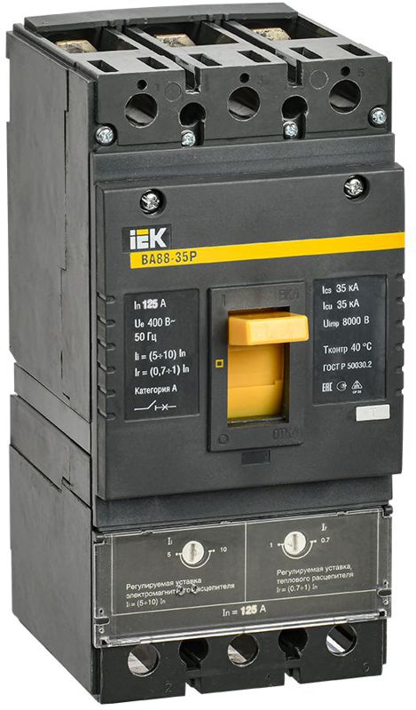 Выключатель автоматический 3п 125А 35кА ВА 88-35Р KARAT IEK SVAR30-3-0125