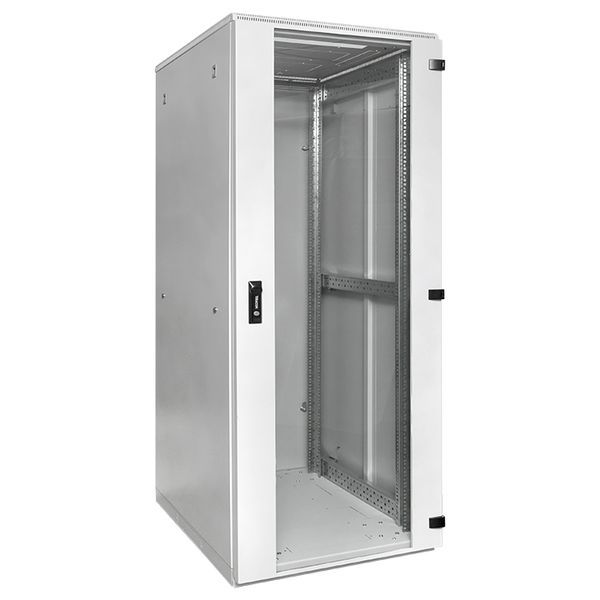 Шкаф напольный TERACOM PRO 19дюйм 18U 600х600мм двери стеклян. с замком-ручкой и метал. сер. EKF TRP-NTC-1866-41G