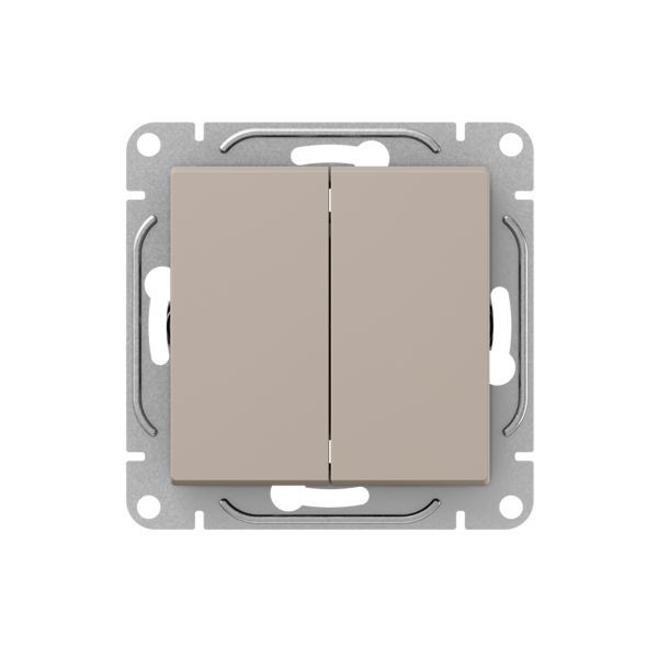 Выключатель кнопочный 2-кл. СП Эпика механизм крем. EKF UP1-SWI-23