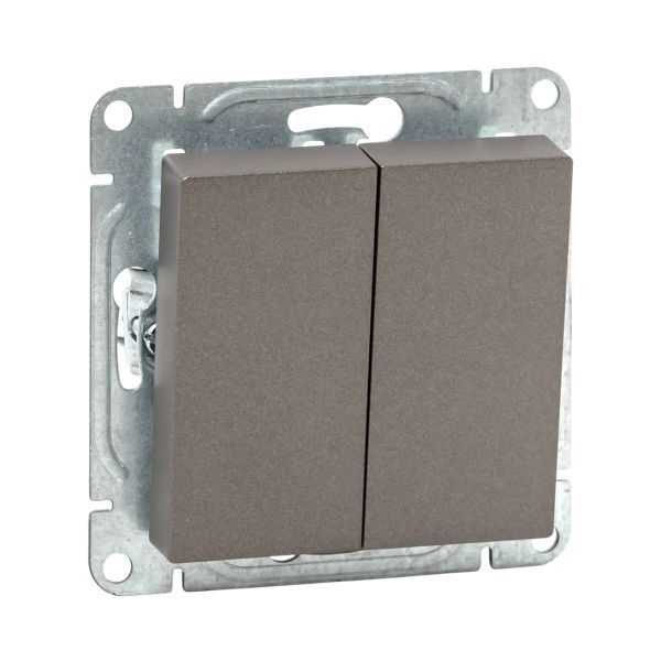 Выключатель проходной 2-кл. СП Эпика механизм мокко EKF UP1-SWM-21