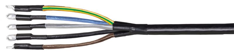 Комплект муфты концевой ПКВтп внутренней установки 5х70/120 без наконечников ПВХ/СПЭ изоляция 1кВ IEK UZM-XLK1-VN5-70120X