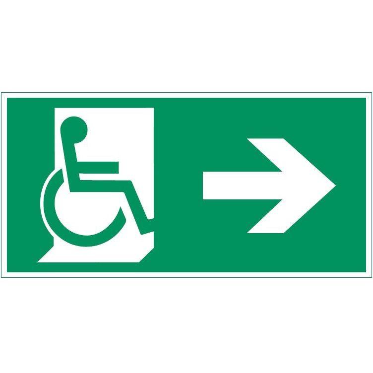 Знак "Движение МГН направо" 300х150мм для аварийно-эвакуационного светильника Vision/IP65 Basic VARTON V5-EM03-60.003.030