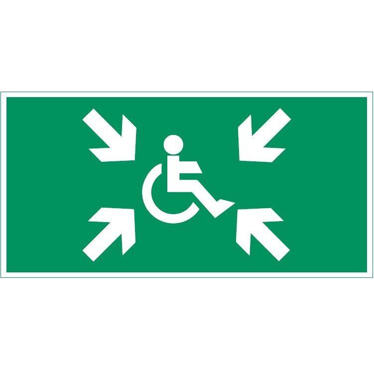 Знак "Безопасная зона МГН" 300х150мм для аварийно-эвакуационного светильника Vision/IP65 Basic VARTON V5-EM03-60.003.032