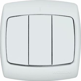 Выключатель 3-кл. СП Рондо 10А IP20 бел. SchE VS05U-321-BI