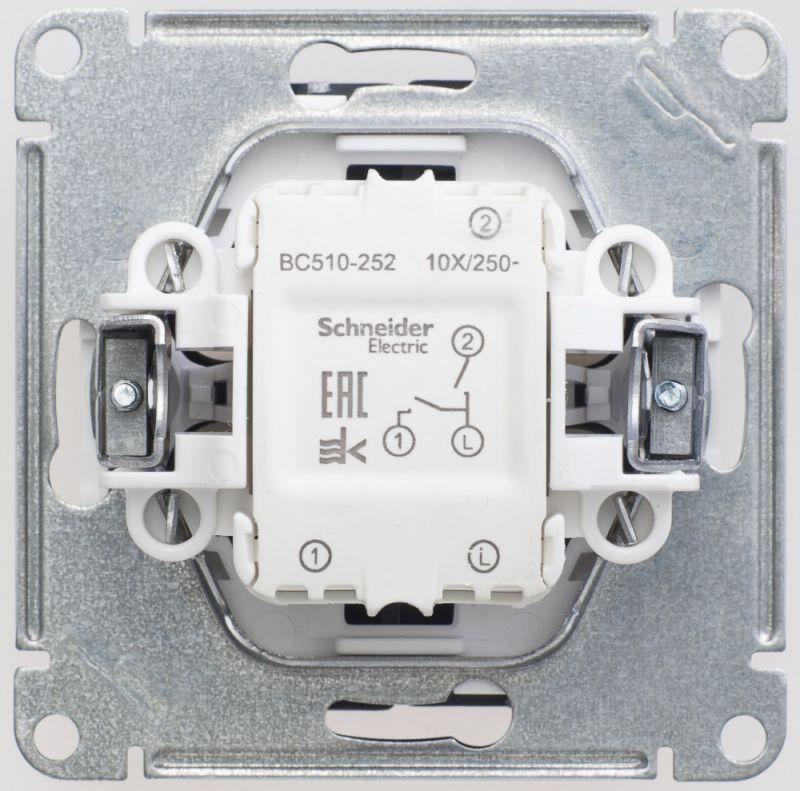 Выключатель 2-кл. СП W59 10А IP20 10AX механизм черн. бархат SE VS510-252-6-86