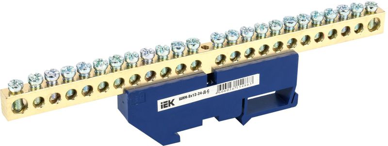 Шина нулевая на DIN-изол. ШНИ 8х12-24-Д-С IEK YNN10-812-24D-K07