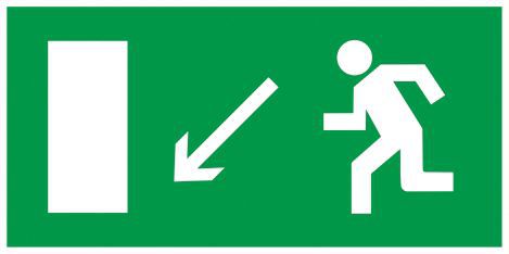 Этикетка самоклеящаяся 200х100мм "Направление к эвакуационному выходу налево вниз" IEK YPC30-2010NEV-NALVN