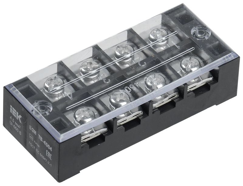 Блок зажимов БЗН ТВ-4504 4.5кв.мм 45A 4 пары IEK YZN41-04-004-K02