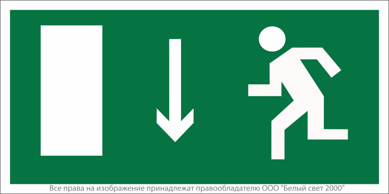 Наклейка NPU-1510.E10 "Указатель двери эвакуационного выхода (лев.)" Белый свет a10884
