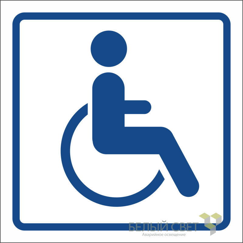Знак безопасности NPU-2424 D01 "Символ доступности для инвалидов" Нестандартный Белый свет a13629