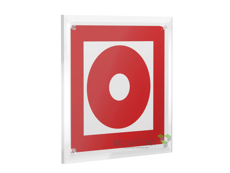 Знак безопасности PT-17176.F10"Кнопка включения установок пожарной автоматики" Белый свет a20678