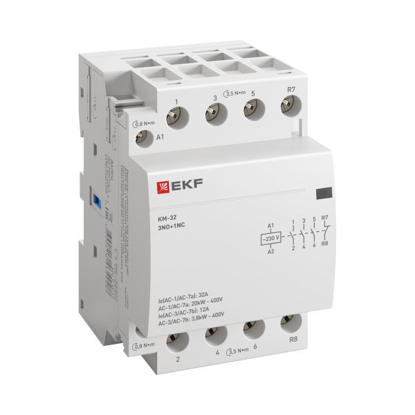 Контактор модульный КМ 32А 3NО+NC (3 мод.) EKF km-3-32-31