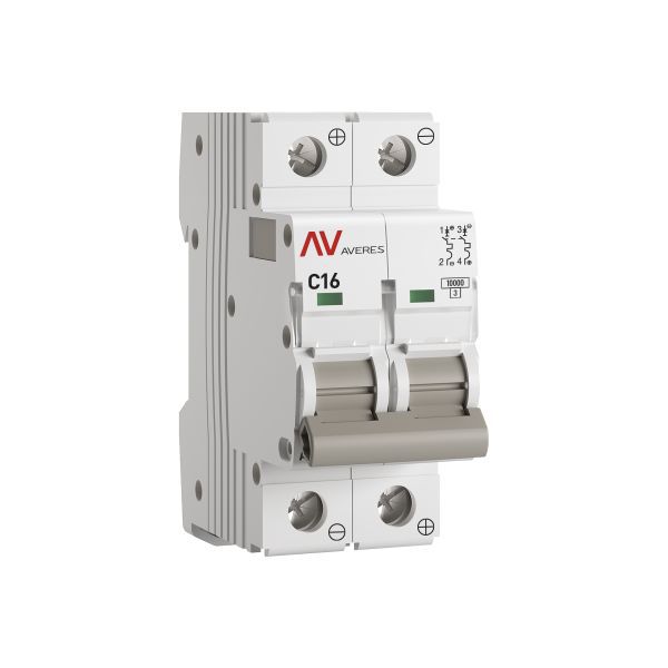 Выключатель автоматический 2п C 16А 10кА AV-10 DC AVERES EKF mcb10-DC-2-16C-av
