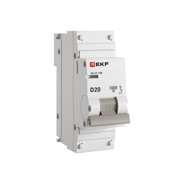 Выключатель автоматический модульный 1п D 20А 10кА ВА 47-100 PROxima EKF mcb47100-1-20D-pro