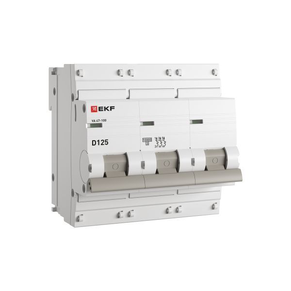 Выключатель автоматический модульный 2п D 125А 10кА ВА 47-100 PROxima EKF mcb47100-2-125D-pro