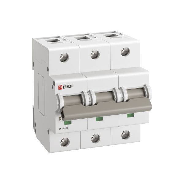 Выключатель автоматический модульный 3п D 100А 15кА ВА 47-125 PROxima EKF mcb47125-3-100D