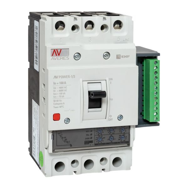 Выключатель автоматический 160А 100кА AV POWER-1/3 ETU2.2 AVERES EKF mccb-13-160H-2.2-av
