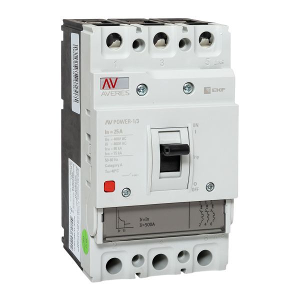 Выключатель автоматический 25А 80кА AV POWER-1/3 TR AVERES EKF mccb-13-25H-TR-av