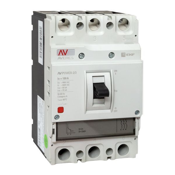 Выключатель автоматический 100А 80кА AV POWER-2/3 TR AVERES EKF mccb-23-100H-TR-av