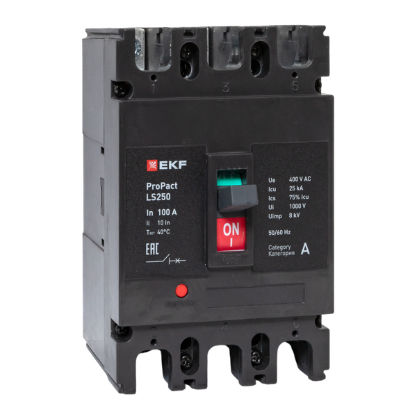 Выключатель автоматический 3п 100А 25кА LS250 ProPact EKF mccb-250-25-3-100-ls