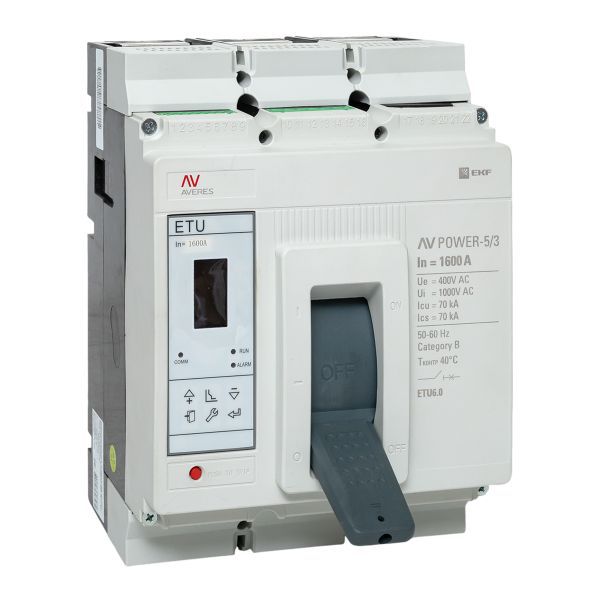 Выключатель автоматический 1600А 70кА AV POWER-5/3 ETU6.0 AVERES EKF mccb-53-1600M-6.0-av