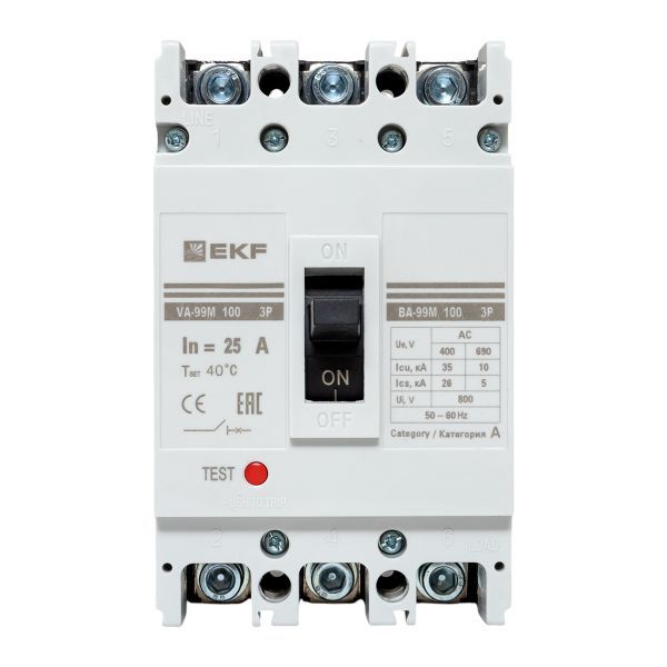 Выключатель автоматический 3п 100/25А 35кА ВА-99М PROxima EKF mccb99-100-25m