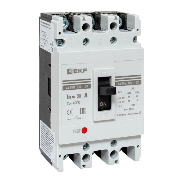 Выключатель автоматический 3п 100/50А 35кА ВА-99М PROxima EKF mccb99-100-50m