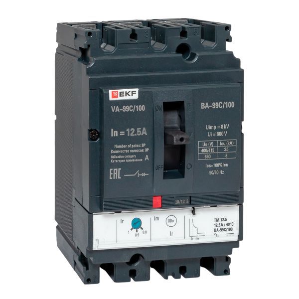 Выключатель автоматический 3п 100/12.5А 36кА ВА-99C Compact NS PROxima EKF mccb99C-100-12.5