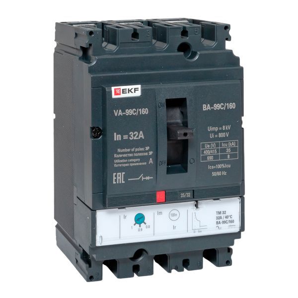 Выключатель автоматический 3п 160/32А 36кА ВА-99C Compact NS PROxima EKF mccb99C-160-32