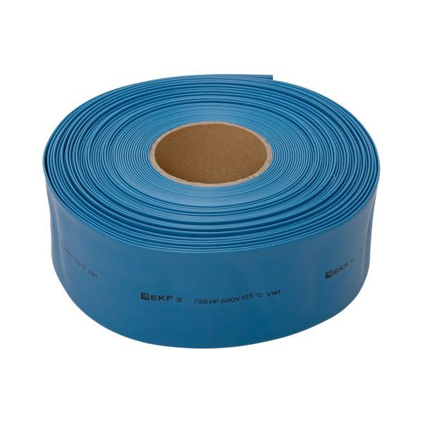 Трубка термоусадочная ТУТ нг 50/25 син. (уп.50м) EKF tut-50-g