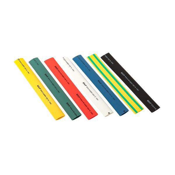 Набор трубок термоусадочных ТУТ нг тонкостен. 8/4 (7 цветов по 3шт 100мм) EKF tut-n-8